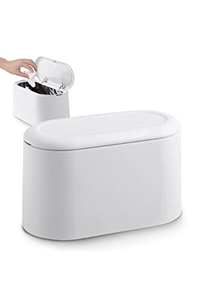 Generic JEEZAO Table Rubbish Bin with Pop-Up Lid, Mini Plastic Table Wheelie ...