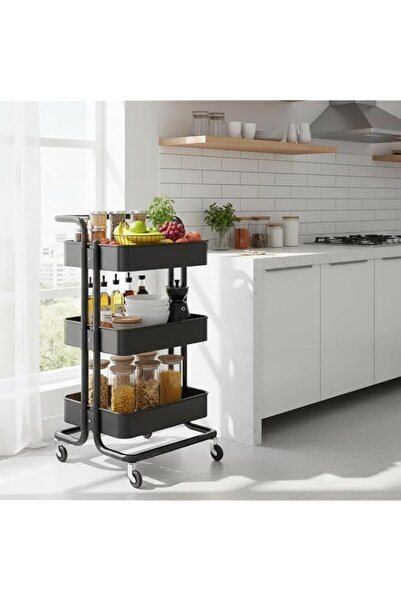 Generic Sulfar 3 Tier Rolling Utility Cart | Storage Organizer Shelves Trolle...