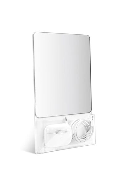 Generic Magnetic Locker Mirror, 6.69" x 5.51" Real Glass Mirror with Holder B...