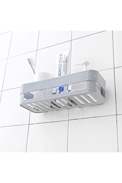 Generic Plastic Wall Mounted Adhesive Shower Basket, Sturdy Plastic Bathroom ...