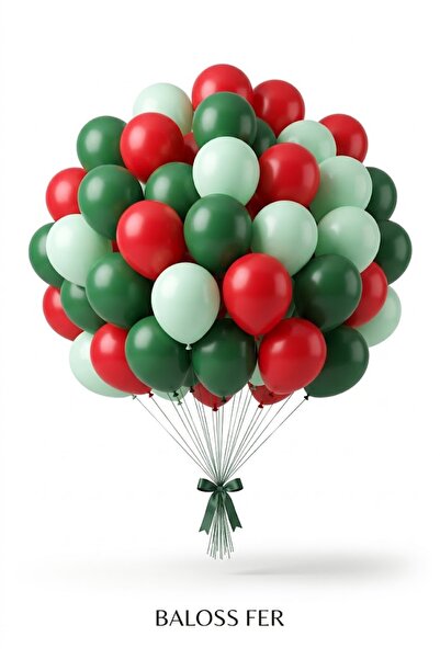 baloss fer Karpuz Konsept 60’lı Pastel Kırmızı Makaron Yeşil Koyu Yeşil Balon...