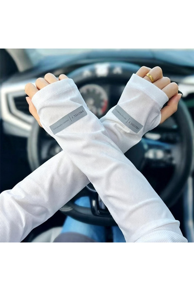 Generic Brand 2pc Unisex Ice Silk UV Protection Arm Sleeves, Breathable Thin ...