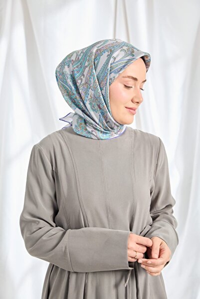 Silk Home Twill İpek Eşarp Ottoman Paisley Gümüş