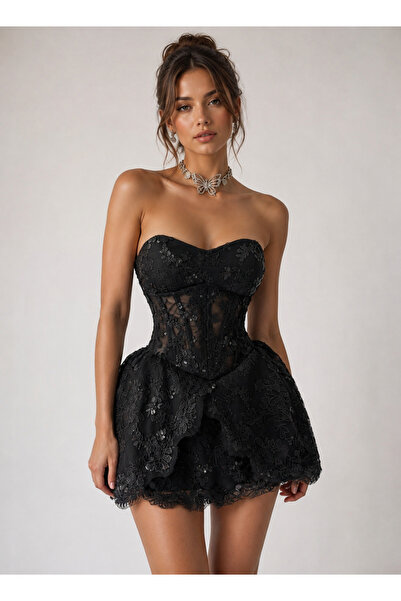 Art of Act Black Lace Mini-Dress