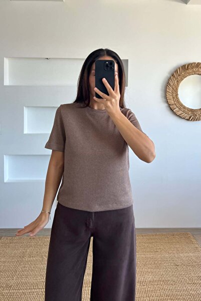butikhola Brown Mercerized Blouse