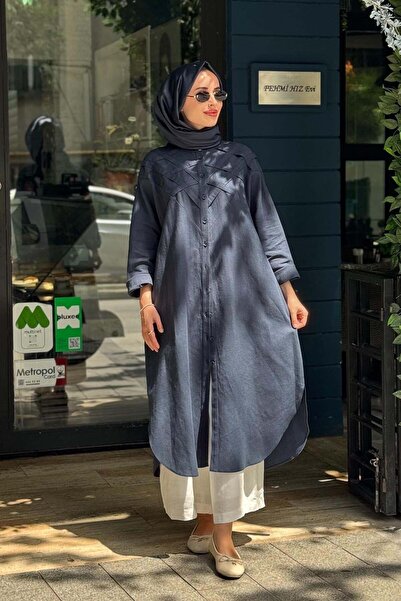 Kayra Kafes Örgülü Keten Lyocell Tunik