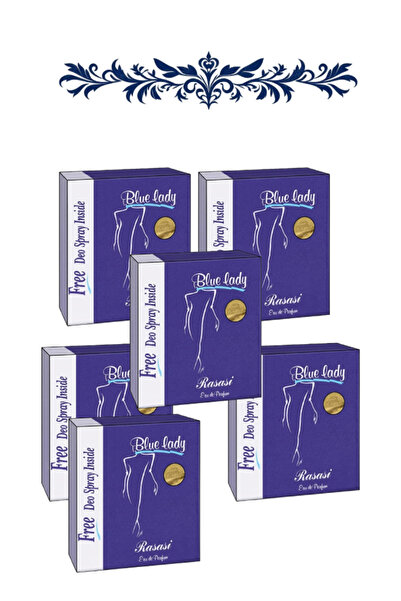 Blue Lady مجموعة هدايا من 6 قطع تشمل عطر 40 مل وبخاخ مزيل للعرق