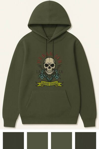 JANTIL MODA Unisex Oversize Φούτερ με κουκούλα με 3 κλωστές, τσέπη καγκουρό κ...