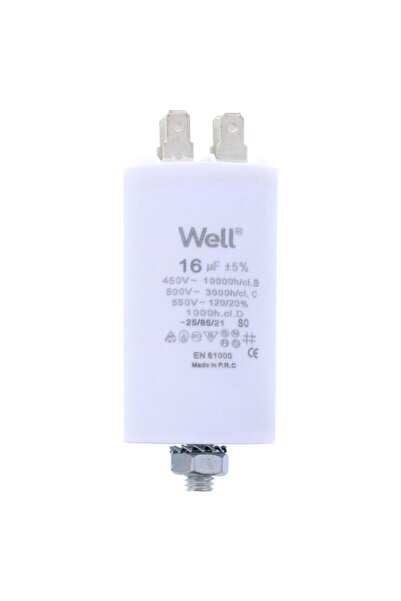 OEM Motor capacitor 400V, Well, 16 microfarads, with pin