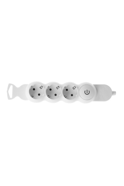 OEM Line block, 3 sockets, switch, white