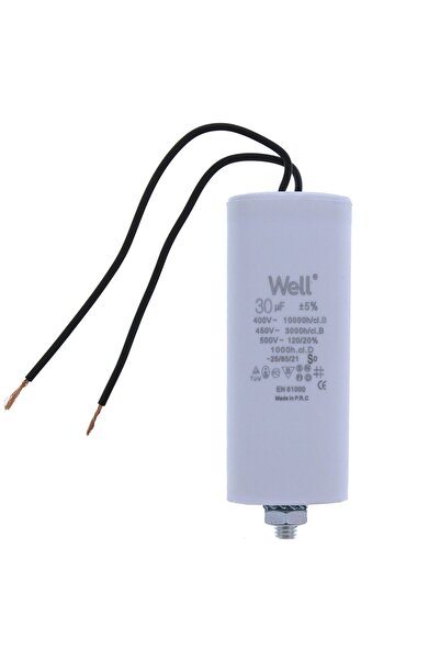 OEM Motor capacitor 400V, Well, 30 microfarads, with wire