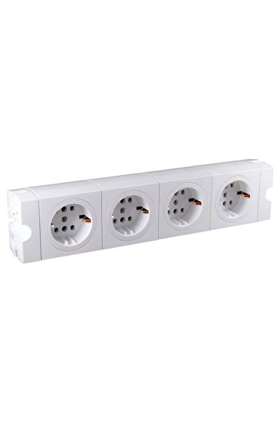 OEM Modular block 015092, surface-mounted, 4 sockets, protective contact