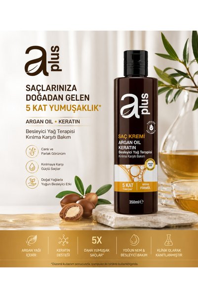 Generic Brand A Plus Argan Oil and Keratin Conditioner 350 ml – Nourishing Care, Anti-Breakage, Easy Combing