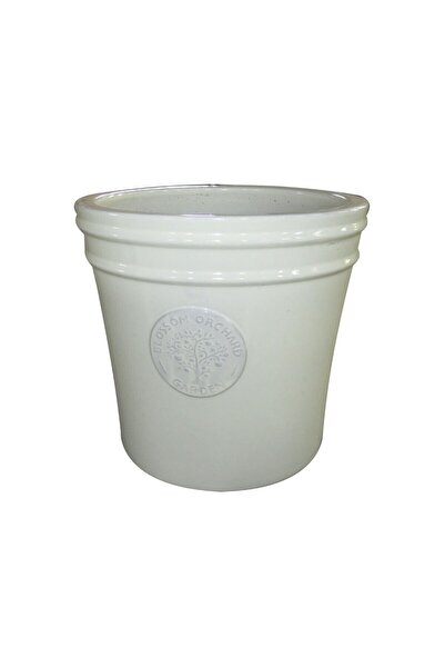 OEM Ghiveci ceramic, interior / exterior, rotund, crem, 26 x 24 cm, Blossom C...