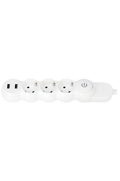 OEM Prelungitor Hoff Line 3 prize, 3 m, 3500 W, 2 x USB 2.4 A, contact de pro...
