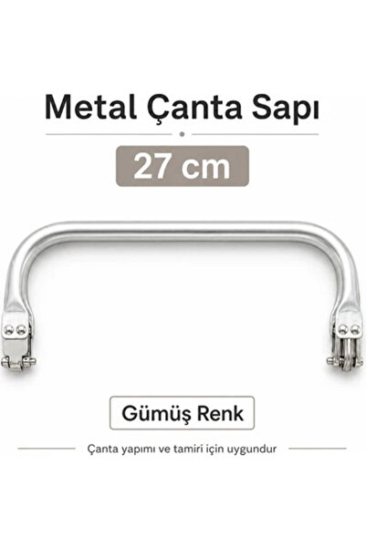 velanee 27 cm Metal Gizli Burs Çanta Sapı – Gümüş Renk