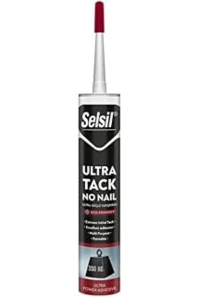 Selsil Güçlü (350 KG' A KADAR AĞILIK TAŞIR) Ve Hızlı Kuruyan Ultra Tack Beyaz Silikon 290 ml
