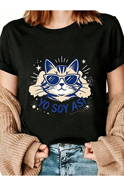 26LIK Casual Funny Women's T-Shirt Cool With Sunglasses Yo Soy Asi Graphic Su...