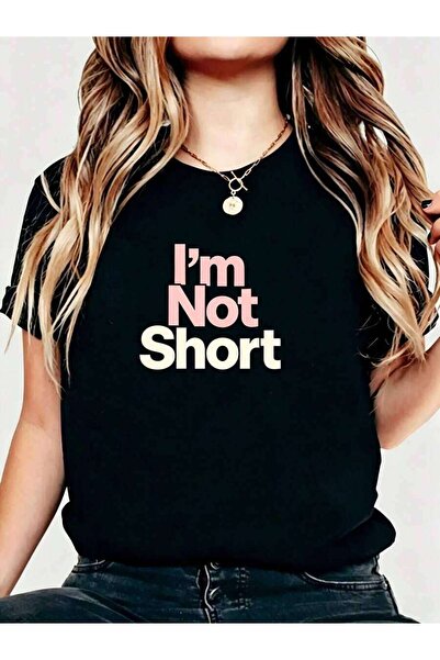 k222 Casual Funny Women's T-Shirt I'm Not Short Graphic Tee Summer Daily Wear...