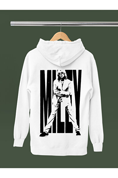 MAGORS Miley Cyrus Printed Cotton Long Sleeved 3-Yarn Hooded Sweatshirt