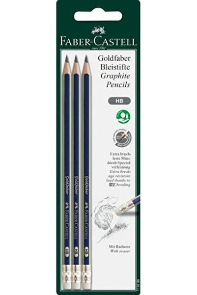 Faber Castell Φάμπερ-κάστελ Γκόλντφαμπερ Μολύβια G-tip HB 3 Τεμάχια Μαύρα