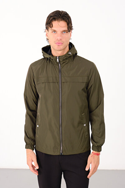S&M CLOTHİNG New Season Men's Hooded Waterproof Seasonal Raincoat