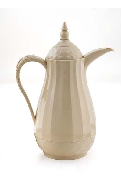 BASURRAH Basra tea and coffee thermos, glossy beige color, 1L size