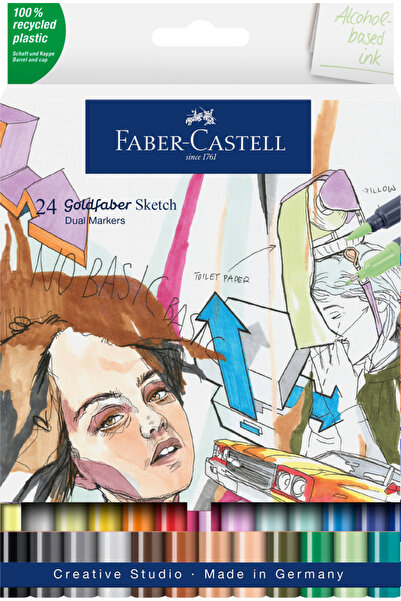 Faber Castell Sketch marker 2 capete set 24 manga goldfaber faber-castell