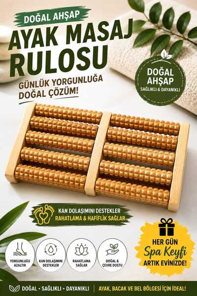 Kinlee Doğal Ahşap Ayak Masaj Aleti Ayak Masaj Rulosu Masaj Tahtası Ev Tipi R...