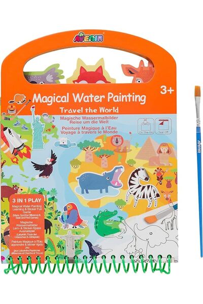 GENERAL Magic Water Painting - Travel the World |   On-The-Go Coloring Activi...