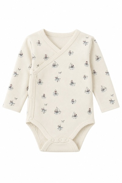Tiffany Baby Krooboy Organic Theme Long Sleeve Double Breasted Collar Baby Bo...