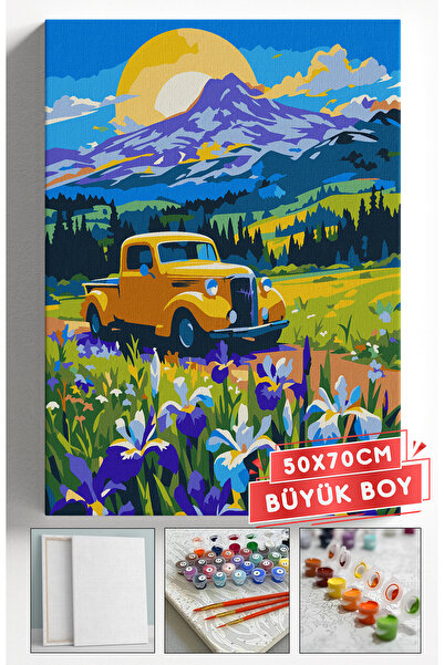Akihabara Sayılarla Boyama Hobi Seti Çerçeveli Numaralı Tuval Fırça Boya Dahi...