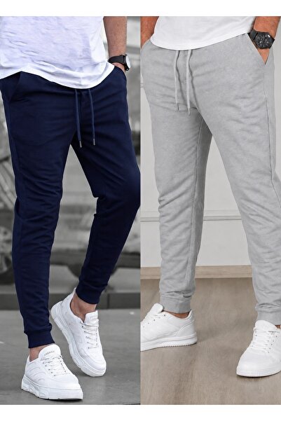 TORUK MAKTO Set of 2 Unisex Ribbed Leg Sweatpants Jogger Comfortable Fit Dail...
