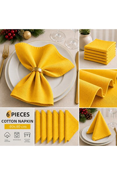 Sister Home Design Set of 6 Fabric Napkins 40X40 cm – Stain Resistant - Luxur...