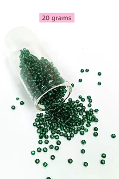 Mestore Cast glass sand beads (8/0) 3 mm - 20 grams - dark green - bnc146