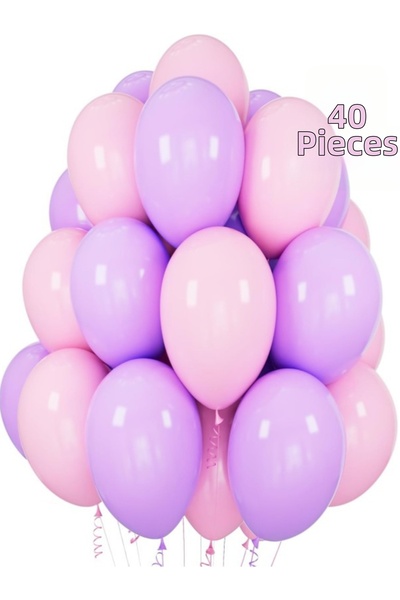 Işıltı Balon Dükkanı Purple and Light Pink Balloons Shiny Party Balloon Gradu...