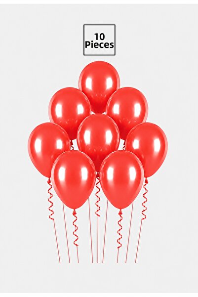Balonsan Red Metallic Balloon 10 Pieces