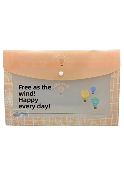 Limmy Sea Shell Orange Patterned Snap Envelope File - 1 Piece