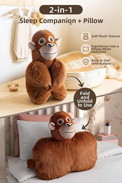 Nandy Home Plush Monkey Sleeping Companion and Transformable Pillow