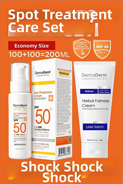DermaDerm Laboratories Dermaderm Anti-Blemish Care Set Spf50+ Sun Protection ...