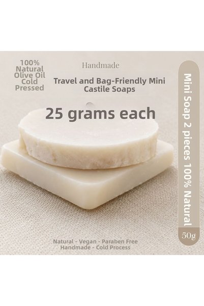 Seçkin Trend 100% Natural Handmade Travel Castile Soap, 2X25Gr in Mini Bag, Practical Use.