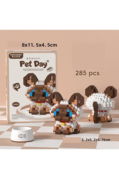 womi Pet Day Series Cute Siamese Cat Block Building Block Figure