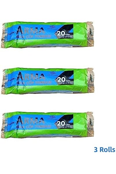 Yıldızan Yake Store Blue Medium Size 55 X 60 Cm. - 30 Liter Garbage Bag - 3 R...