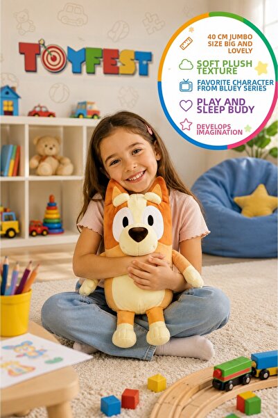 TOYFEST Bluey Bingo Plush Toy Jumbo Licensed Soft Large Size Children's Plush...