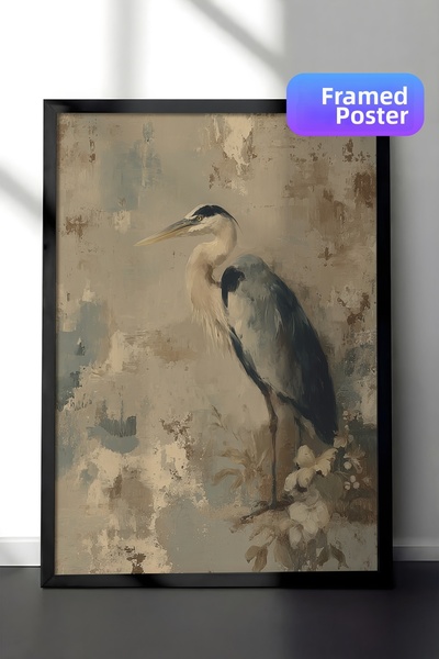 Zestia Pictură murală vintage, cu ramă neagră în tonuri deschise, Nr.: 20234