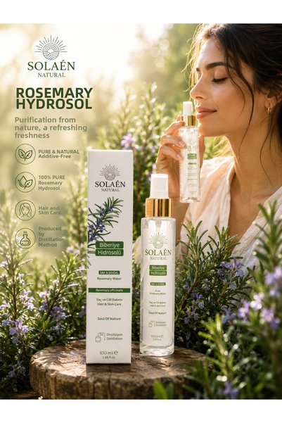 Solaennatural Rosemary Hydrosol 100 ml Pure Natural Rosemary Water Hair and Skin Care
