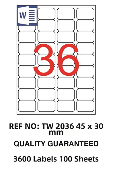 JokeyKırtasiye Self-Adhesive Injet/Laser/A4 Form Sticker/Eti̇ket 45mm X 30mm ...