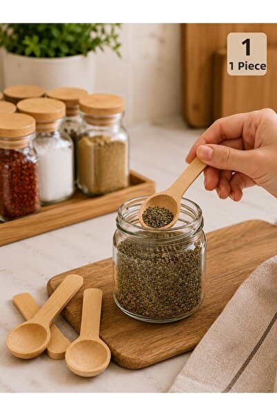 Special Action 1Pc Mini Bamboo Seasoning Salt Sugar Spoon Wooden Measuring an...