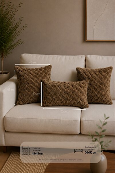 Mislina Home Bohemian Decorative Pillow and Cushion Cover 30X50 cm Brown Zigzag
