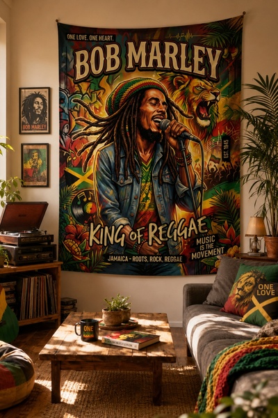 Vagonik Banner de perete Bob Marley din țesătură groasă
